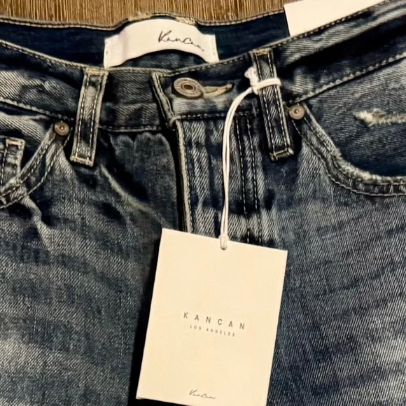 KanCan Distressed Blue Straight Jeans - Picture 2 of 6